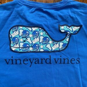 Vineyard Vines Blue Lacrosse Short Sleeve Shirt Boys Youth Large 16 T-Shirt Top